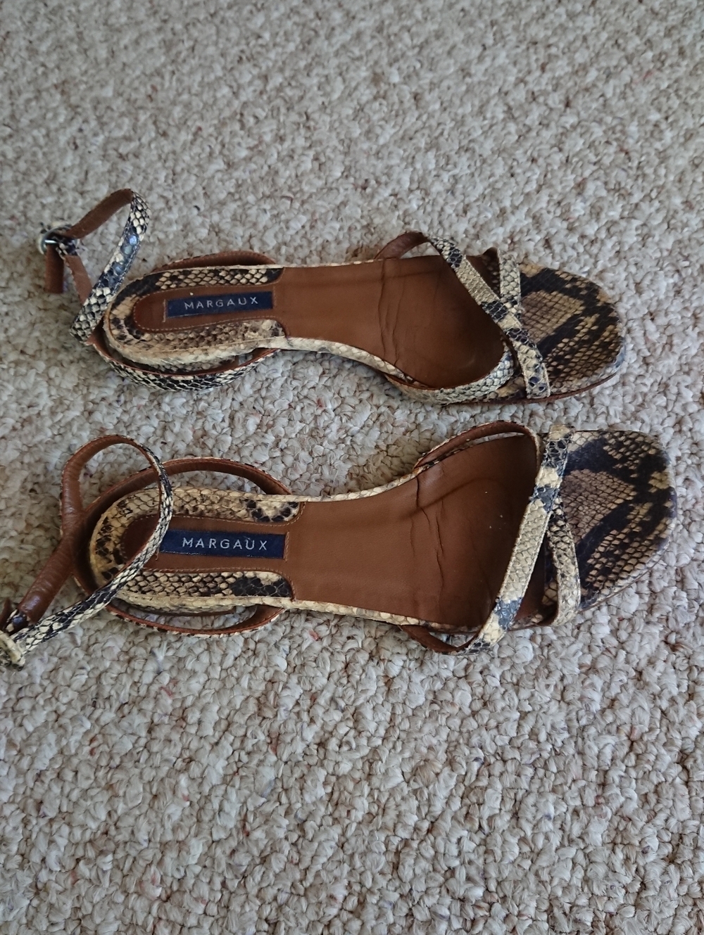 Margaux Python Embossed flat sandal size 6.5